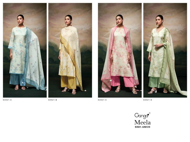 Meela By Ganga Mal Printed Embroidered Salwar Suit Wholesale In Delhi